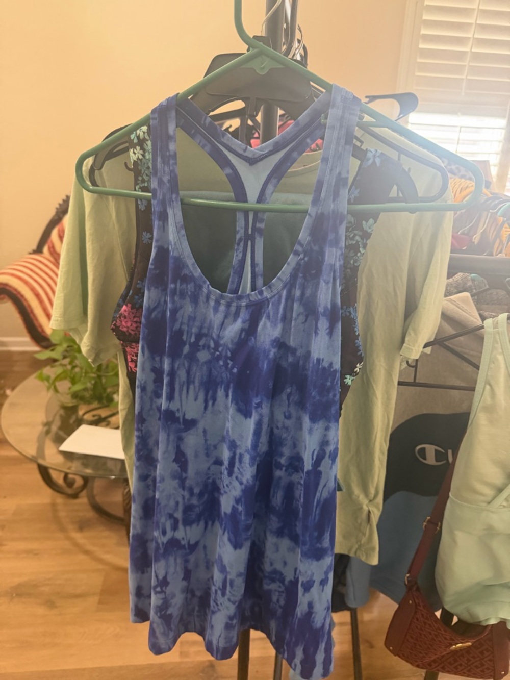 lululemon athletica Blue Tie-Dye Racerback Tank Top